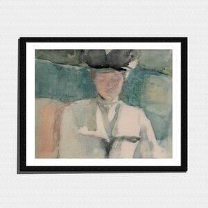 Art Print, Pastel Tone Victorian Woman Watercolor Portrait